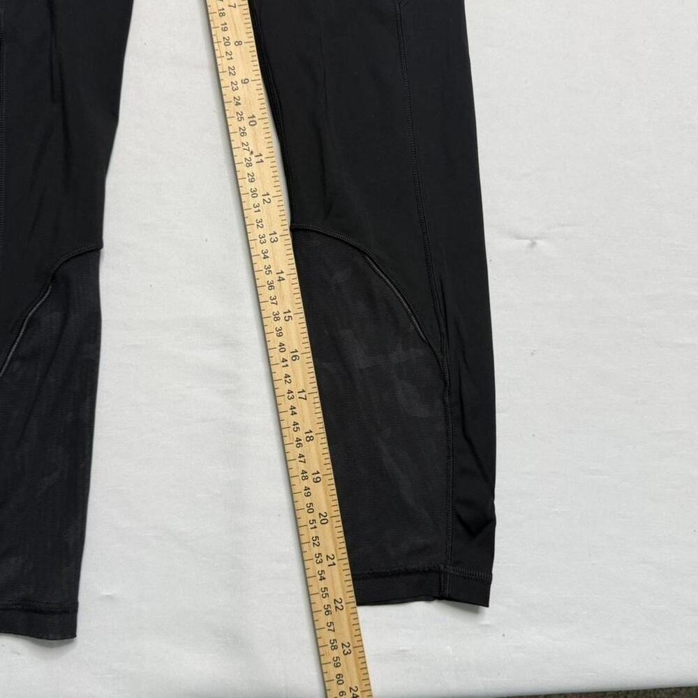 Lululemon Fast and Free Crop 23" *Mesh Black / Camo Emboss Rotated Black size 4 - Picture 6 of 7